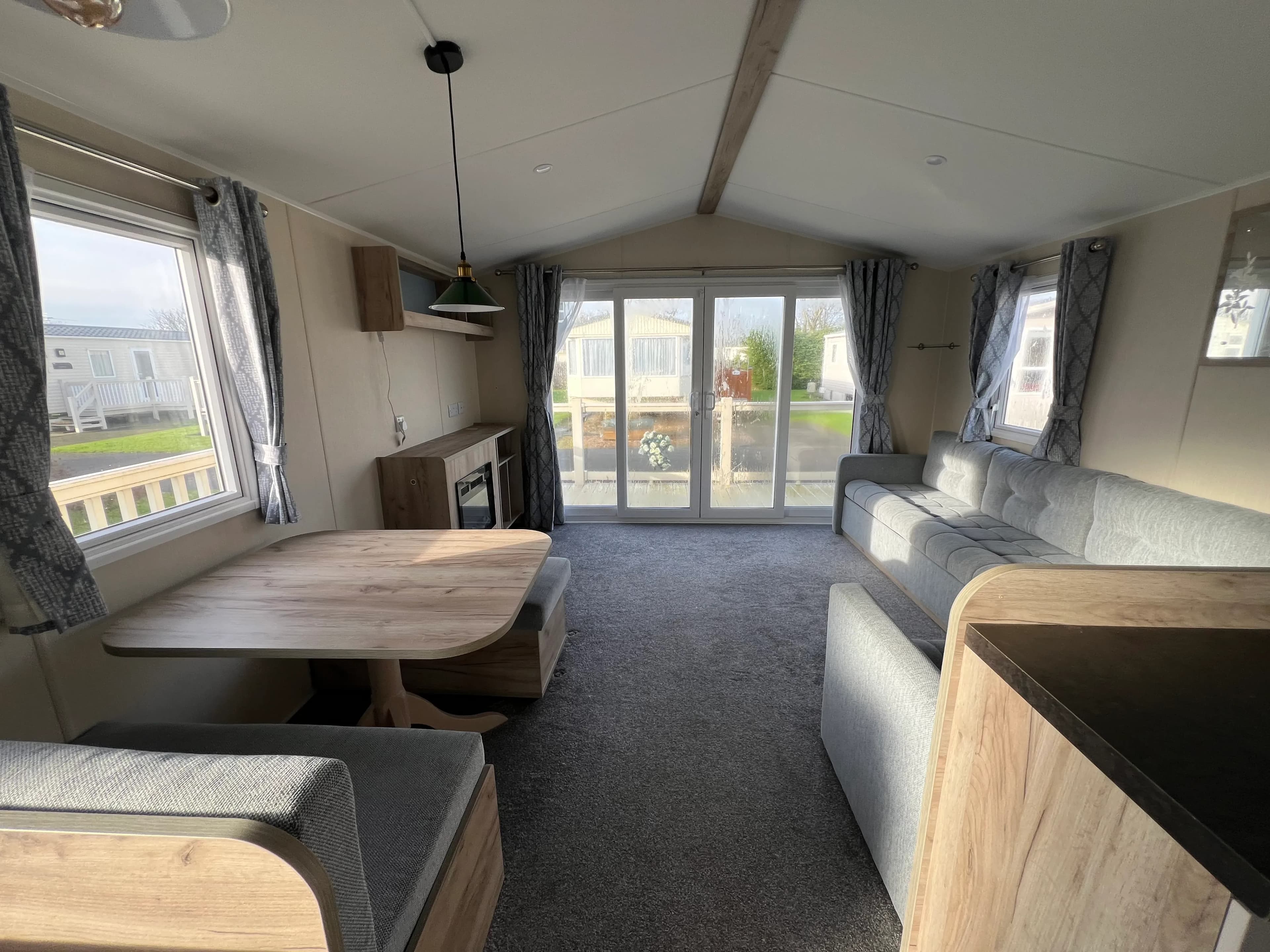 2022 Willerby Linwood 35x12 2 Bed lounge from kitchen