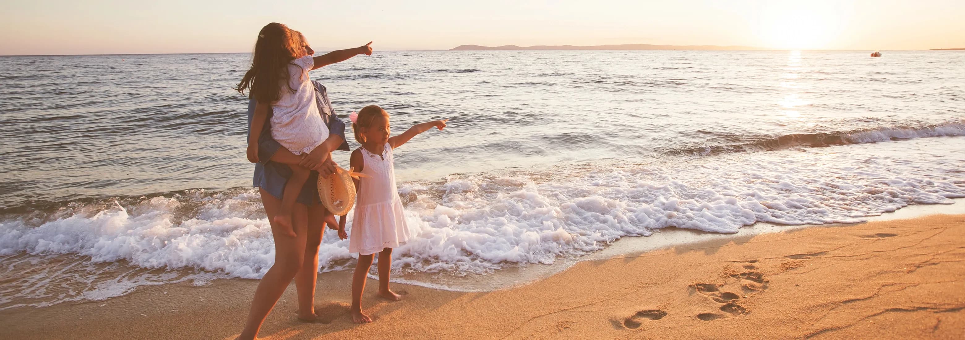 family on the beach