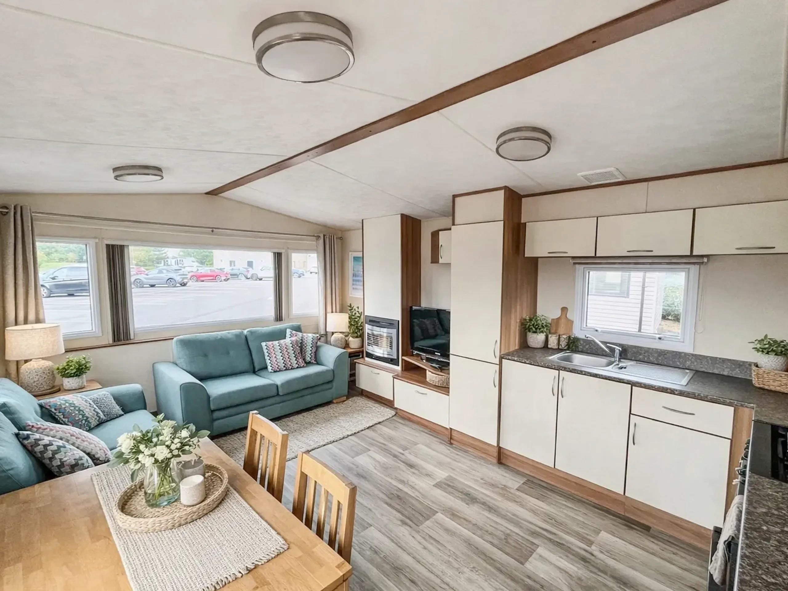 Open-plan lounge in the 2014 ABI Vista Platinum holiday home